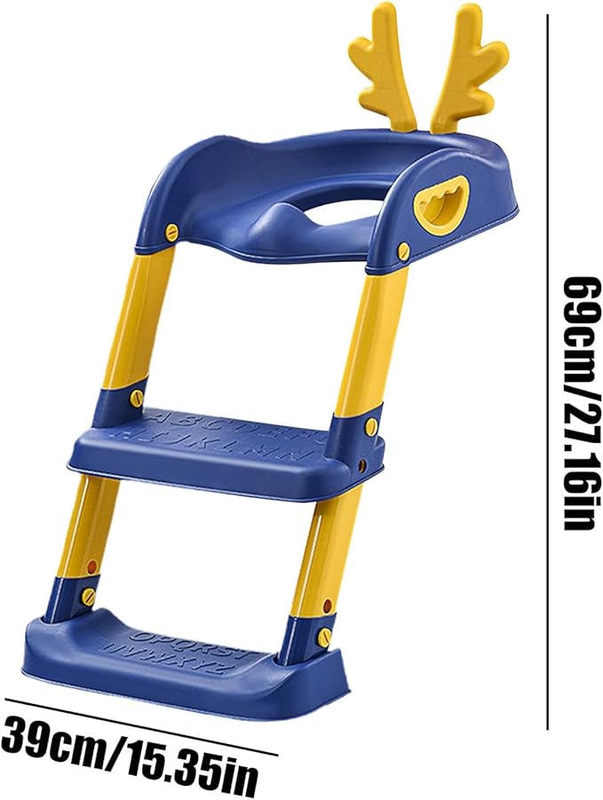 Toilet Seat with 2 Step Ladder | Toilet Trainer For Kids (Random Color)
